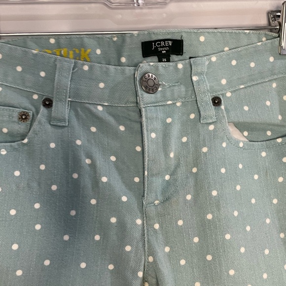 J. Crew Matchstick Mint Polka Dot Pant Sz 26 - Picture 4 of 7